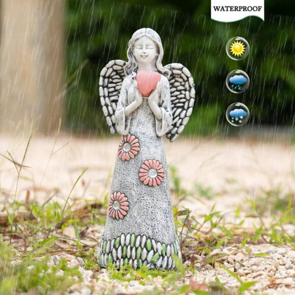 New Solar Angel Garden Statue, Garden Angel Figurines with Light for Lawn Patios - Picture 5 of 8